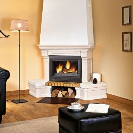 Каминная облицовка Supra Tango Blanc, белый + кирпичи